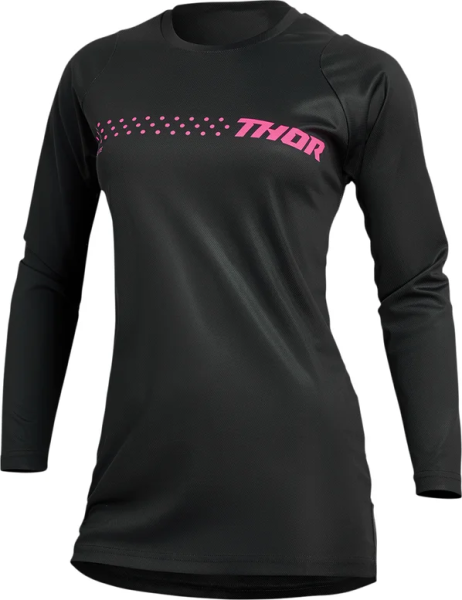 Tricou Dama Thor Sector Minimal Black/Fluo Pink L, 1, nordicamoto.ro