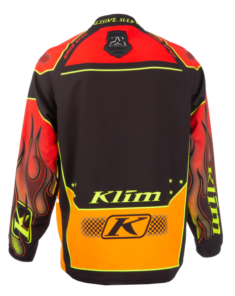 Pulover Klim Revolt Aggressive Sled Wear 1/4 Zip Throwback Flames-2