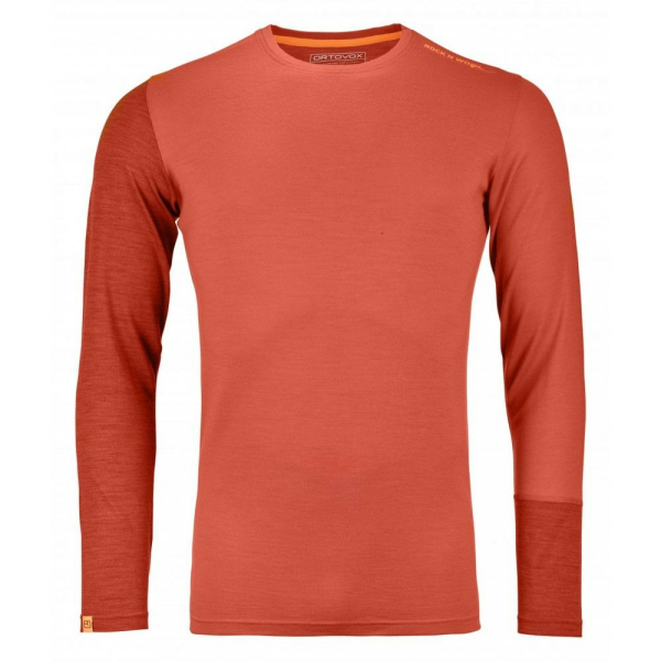 Bluza Merino Ortovox  185 Rock n Wool Long Sleeve Crazy Orange-1