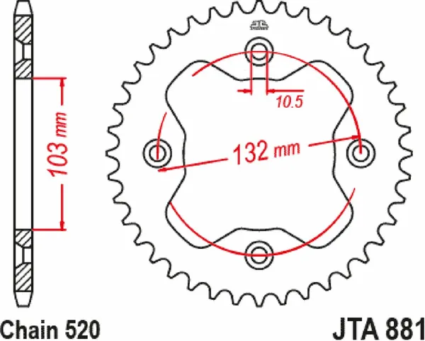 JT SPROCKETS Racelite Aluminum Rear Sprocket Orange 