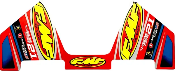 Fmf Exhaust Replacement Decal Blue, Yellow