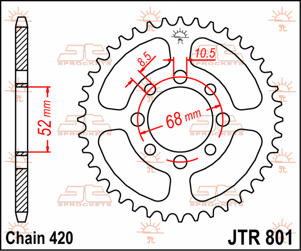 JT SPROCKETS Rear Sprocket Natural 