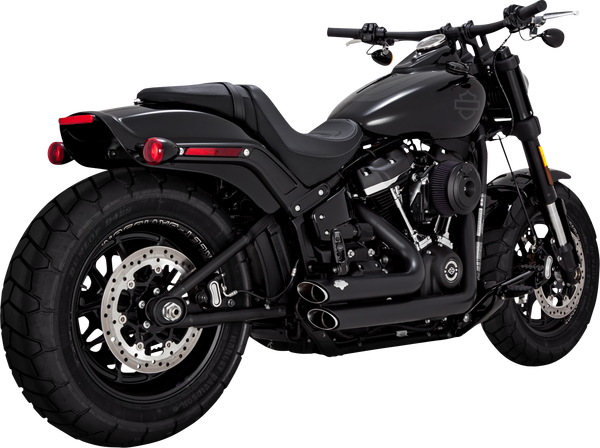 Shortshots Staggered Exhaust System Black, Matte Black, 1, nordicamoto.ro