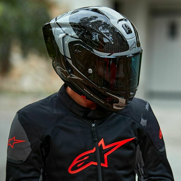 Casca integrala sport ALPINESTARS SUPERTECH R10 CARBON ELEMENT Negru/Argintiu-0