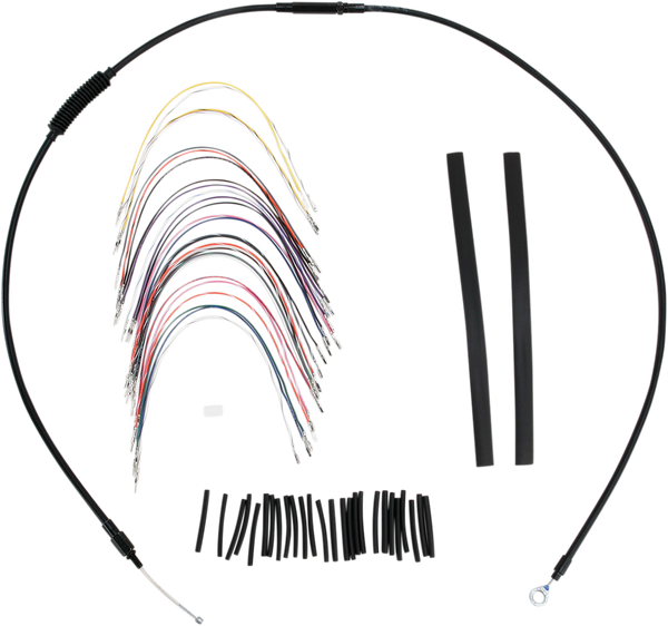 Complete Black Vinyl Handlebar Cable/line Kit For Ape Hanger Handlebars Black, 1, nordicamoto.ro