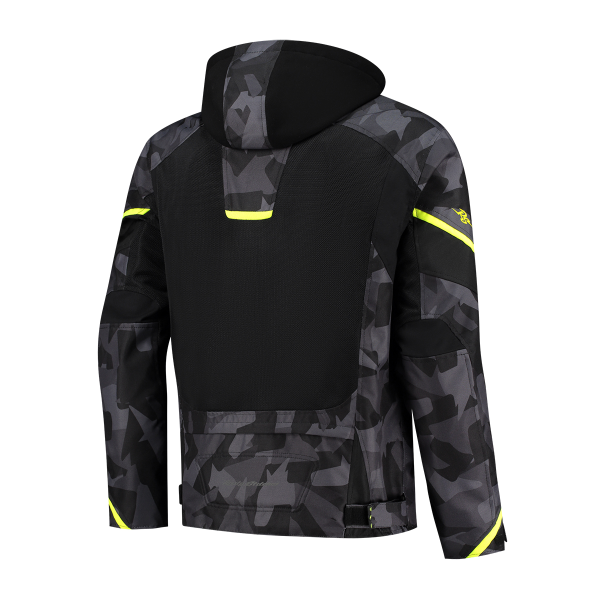 Geaca Rusty Stitches Carlo Black/Camo/Yellow Fluo-0