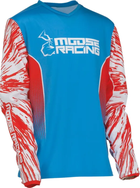 Tricou copii Moose Racing Agroid Red/White/Blue-3