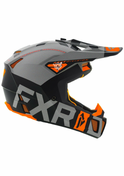 Casca Snowmobil FXR Clutch Evo Black/Lt Grey/Org-0