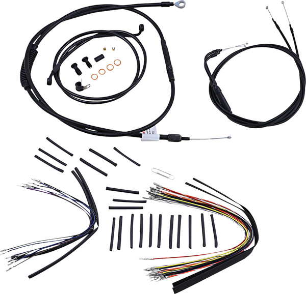 Complete Black Vinyl Handlebar Cable/line Kit For Ape Hanger Handlebars Black, 1, nordicamoto.ro