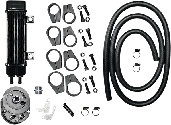 Vertical Frame-mount Oil Cooler Kit Black, 3, nordicamoto.ro