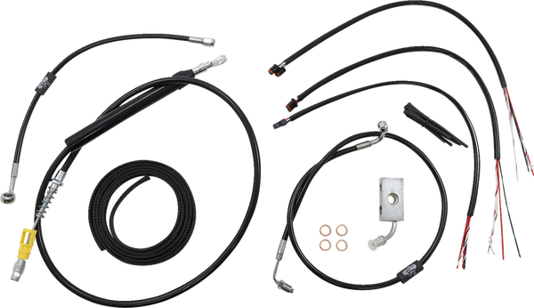 Complete Black Vinyl Braided Handlebar Cable/brake Line Kit Black, 1, nordicamoto.ro