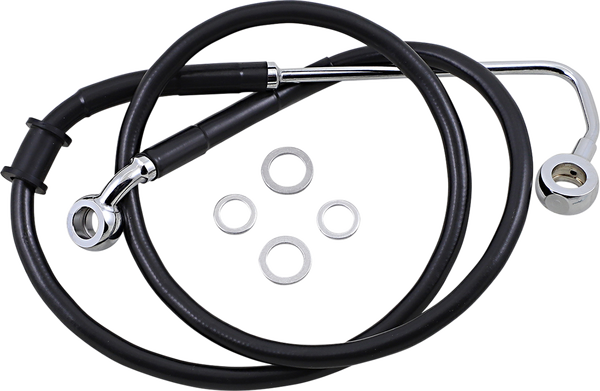 Extended Length Stainless Steel Brake Line Black, Vinyl Coated Oversize [+152 mm (6'')], 1, nordicamoto.ro