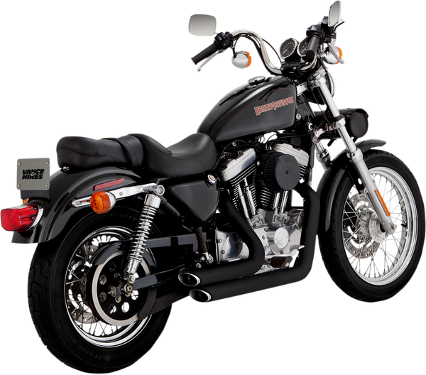 Shortshots Staggered Exhaust System Black, 2, nordicamoto.ro