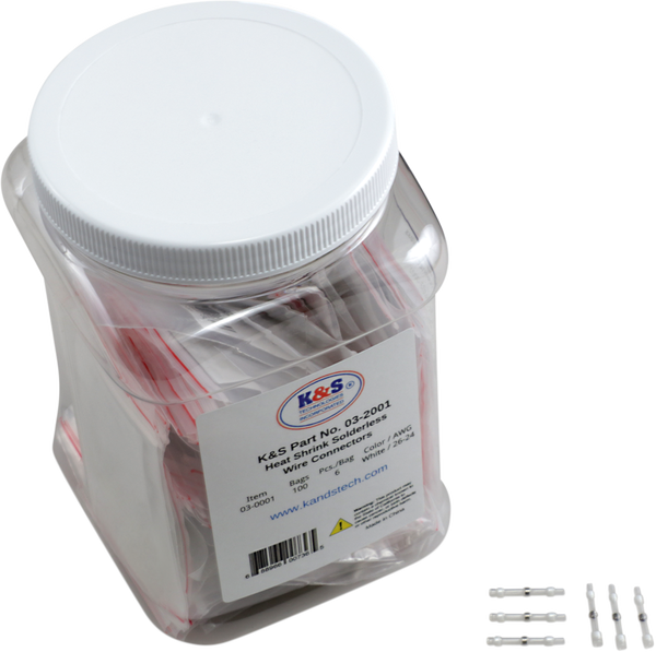 Heat-shrink Solderless Wire Connector Kit/refill White