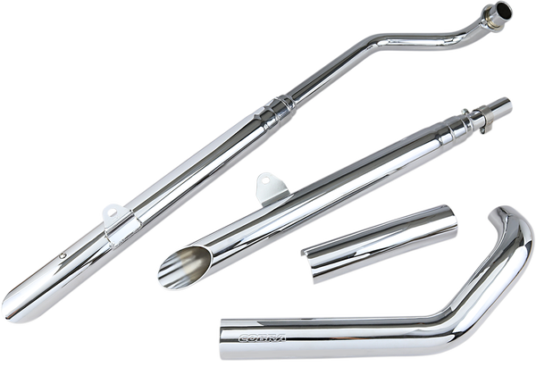Drag Pipe Slip-on Mufflers Chrome, 1, nordicamoto.ro