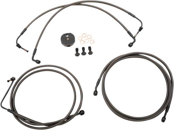 Midnight Braided Brake Line Kit Black, Midnight 46 cm - 51 cm (18'' - 20''), 1, nordicamoto.ro