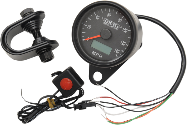 Programmable Mini Electronic Speedometer With Odometer/tripmeter Black, 1, nordicamoto.ro