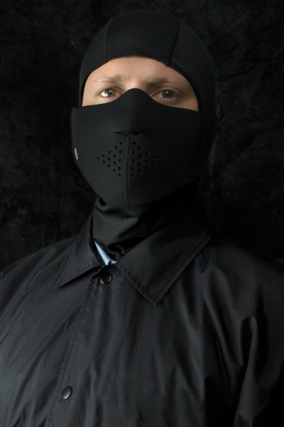 3-panel Neoprene Half Mask Black, 3, nordicamoto.ro