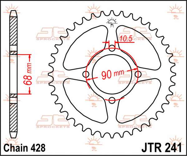 JT SPROCKETS Rear Sprocket Natural -0