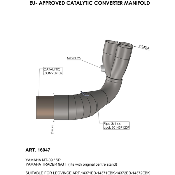 Catalytic Converter Stainless Steel, 1, nordicamoto.ro