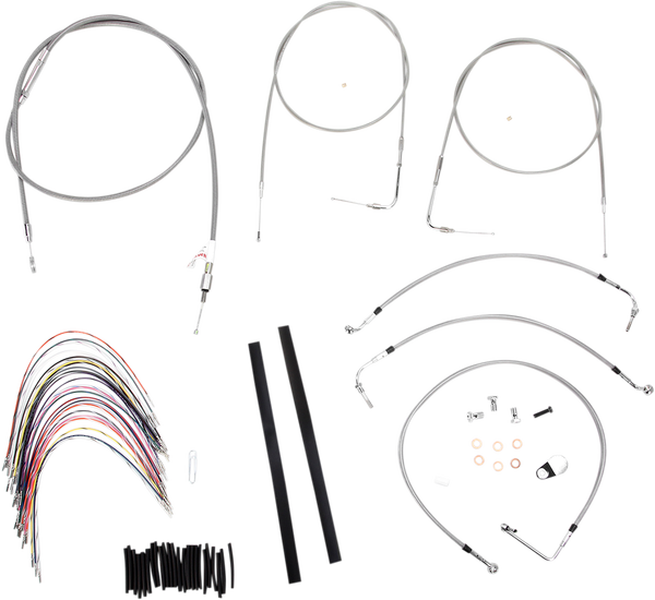 Complete Stainless Braided Handlebar Cable/brake Line Kit Silver, 1, nordicamoto.ro
