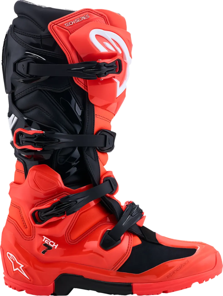 Cizme Alpinestars Tech 7 Enduro Rosu Fluo/Negru 38, 7, nordicamoto.ro