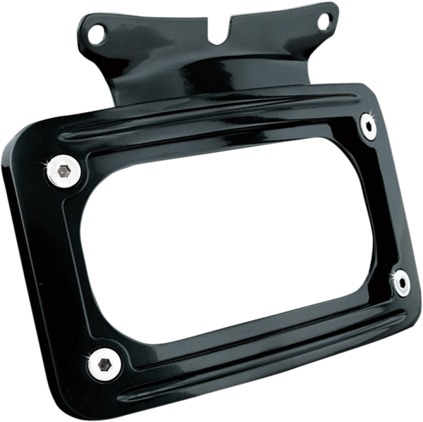 Curved License Plate Mount With Frame Gloss Black, 2, nordicamoto.ro