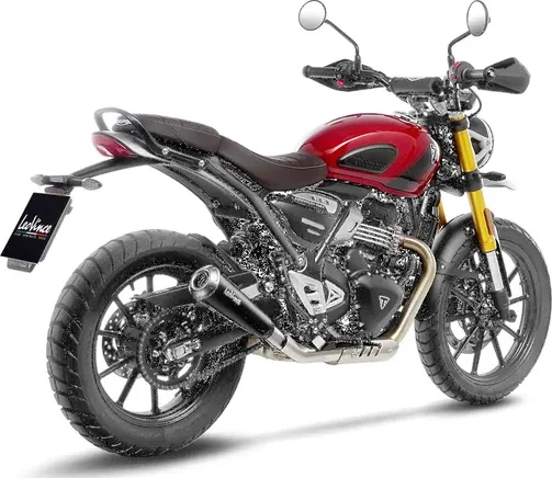 Tobă de eșapament LeoVince GP One Slip-On pentru Triumph Scrambler 400 X, 6, nordicamoto.ro