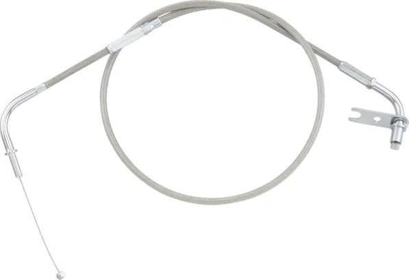 Cablu de accelerație/ralanti din oțel inoxidabil Armor Coat pentru motociclete cruiser, model Silver Standard, 1, nordicamoto.ro