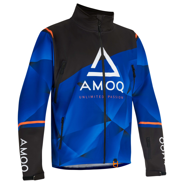 Geacă de curse AMOQ Apex V2, negru/albastru/portocaliu, mărimea S, 1, nordicamoto.ro