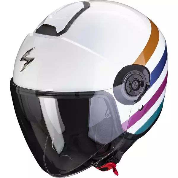 Cască SCORPION EXO CITY II BEE XS cu vizieră deschisă/tip jiclor – Alb/Verde/Auriu, 4, nordicamoto.ro