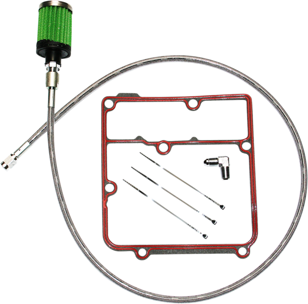 Oil Tank Breather Kit Silver, 1, nordicamoto.ro