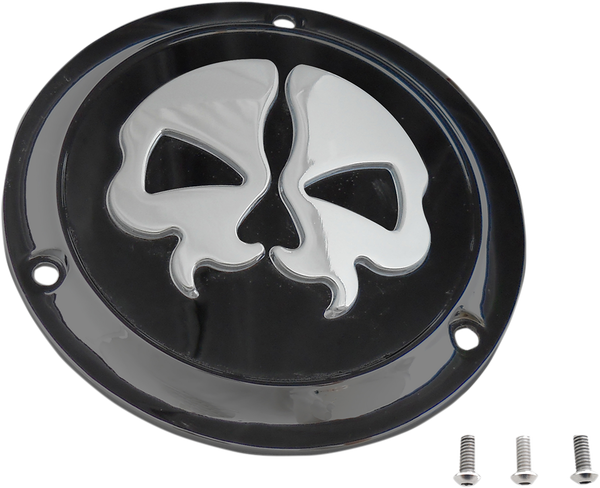 Split Skull Derby Cover Black, Chrome, 1, nordicamoto.ro