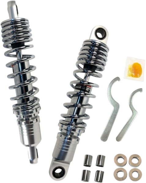 Premium Ride-height Adjustable Shocks Black, Chrome, Anodized, 2, nordicamoto.ro