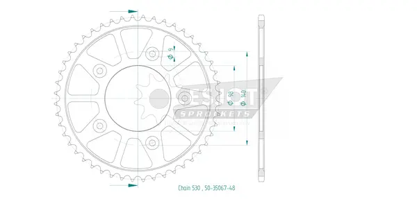Standard Sprocket Rear 530 Black, 2, nordicamoto.ro
