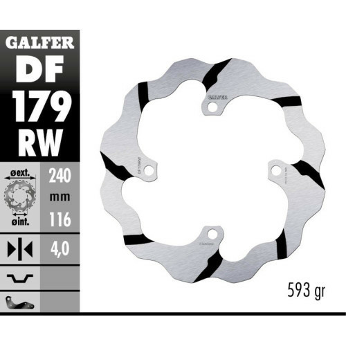 Disc frana spate Kawasaki KX 125 Galfer Grooved