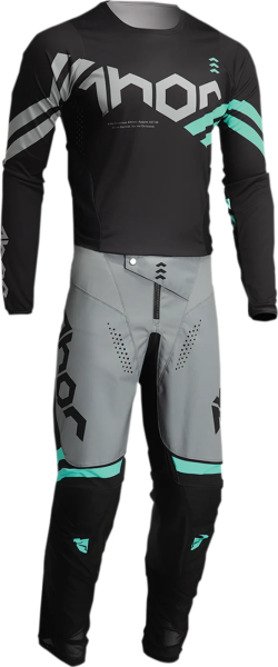 Pantaloni copii Thor Pulse Cube Black/Mint 24, 2, nordicamoto.ro
