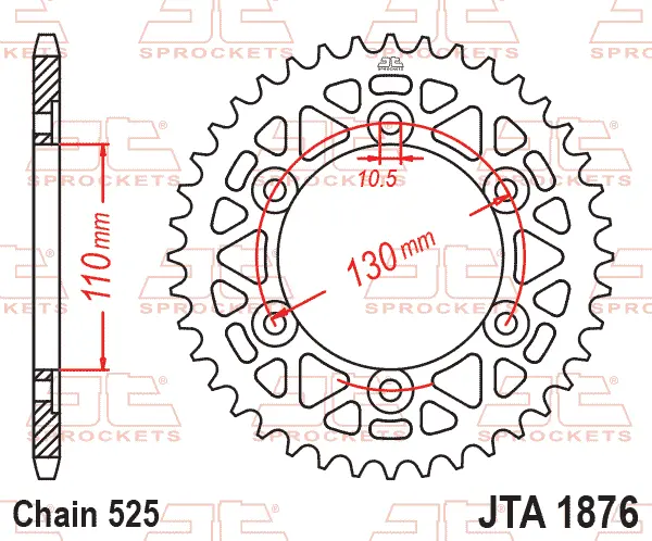 Pinion spate din aluminiu Racelite, negru , 2, nordicamoto.ro