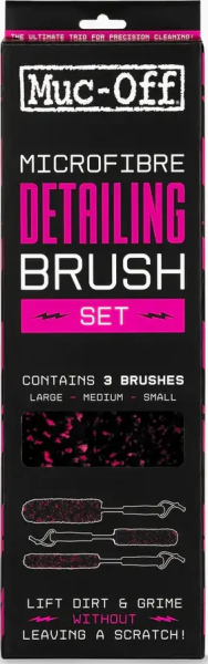 Microfibre Detailing Brush Set X 3 Black, Pink, 3, nordicamoto.ro