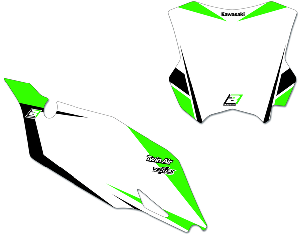 Pre-cut Number Plates With Graphics Black, Green, White, 1, nordicamoto.ro