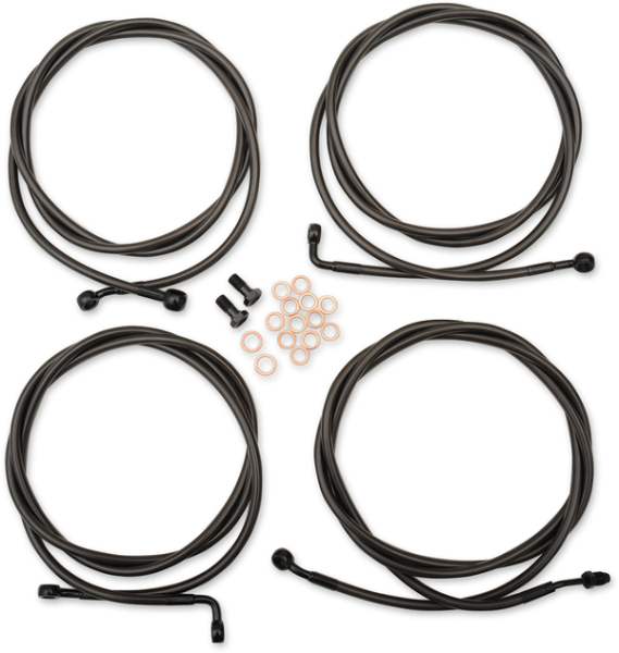 Standard Midnight Braided Handlebar Cable/brake Line Kit Black, 1, nordicamoto.ro
