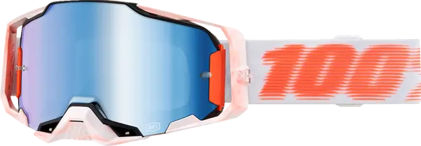 Ochelari 100% Armega White/Orange - Blue Mirror-0