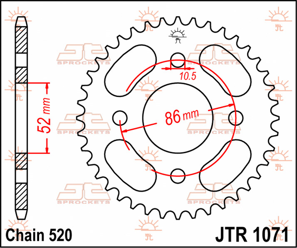 JT SPROCKETS Rear Sprocket Natural -0