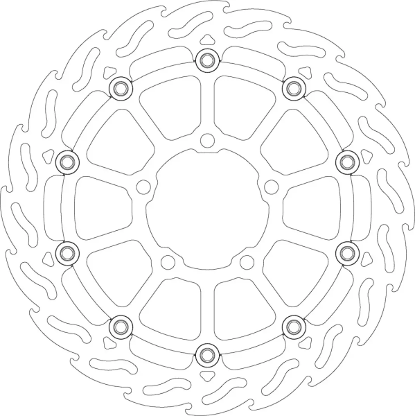 Flame Floating Alu Brake Disc Black, Silver -1