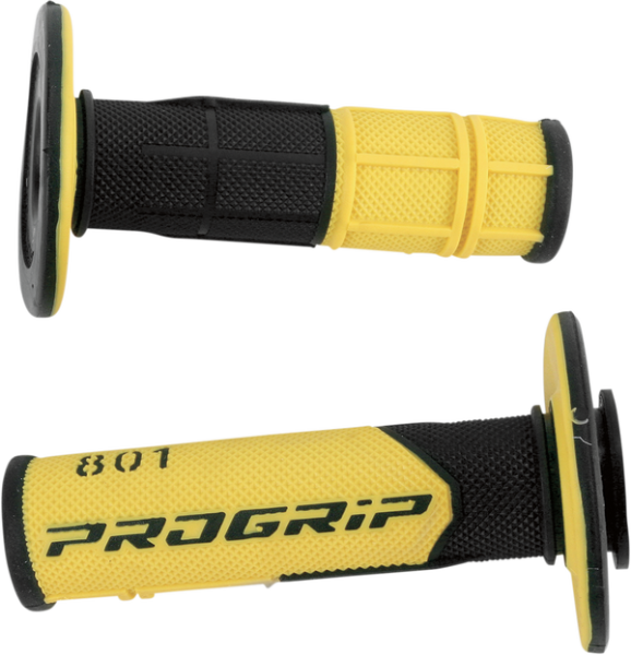 801 Hybrid Duo-density Cross Grips Black, Yellow, 1, nordicamoto.ro