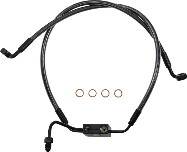 Designer Series Dot Front Lower Brake Line Kit Black, Black Pearl, 2, nordicamoto.ro