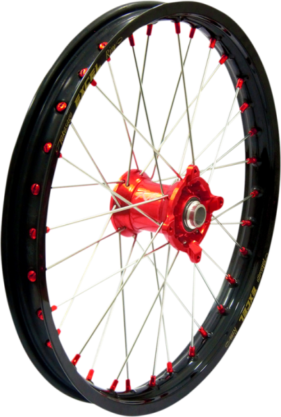 Elite Mx-en Wheel, Silver Spokes Black, Red, Silver 