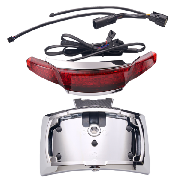 Latitude Tail Light & License Plate Holder With Lightstrike Amber, Red, 2, nordicamoto.ro
