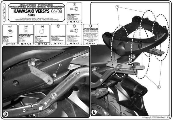 Cadru Principal Kappa KAWASAKI VERSYS 650 '06-'09