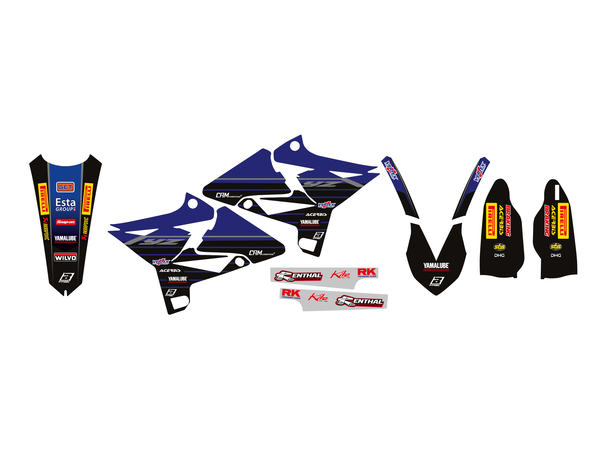 Blackbird Racing Replica Factory Team Yamaha 2022 Graphics Kit With Seat Cover Black, Blue, 3, nordicamoto.ro